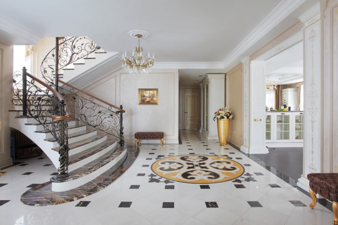 classic hallway design in the house