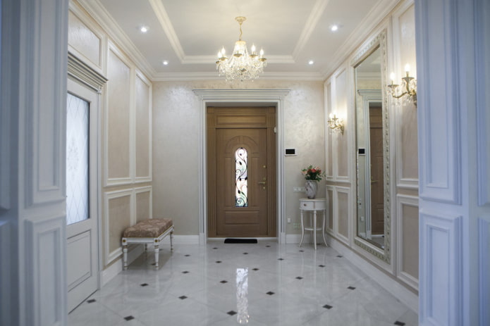 lighting in a hallway in a classic style