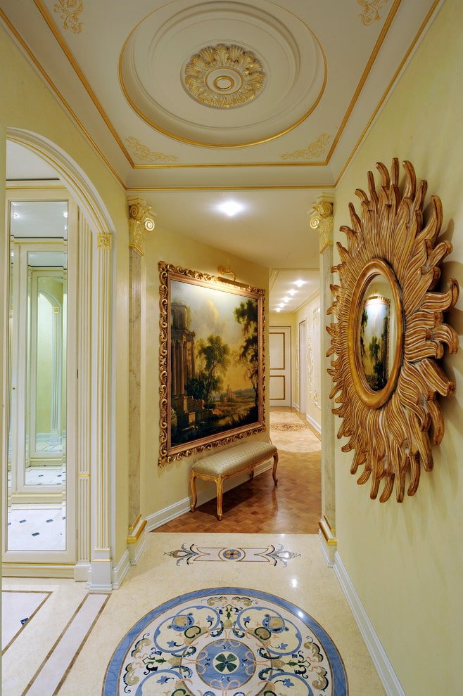 decorative design of the hallway in the classic style