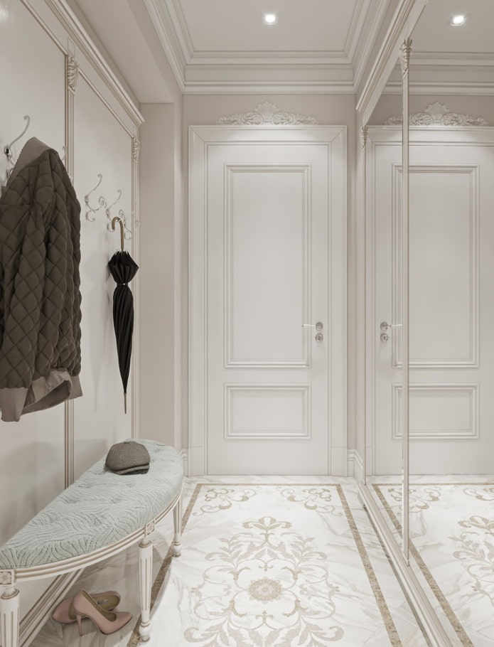 color scheme of the interior of the hallway in the classic style