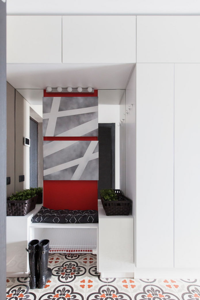 white furniture in the hallway