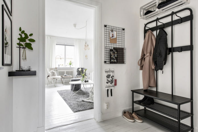 furniture in the interior of the hallway in Scandinavian style