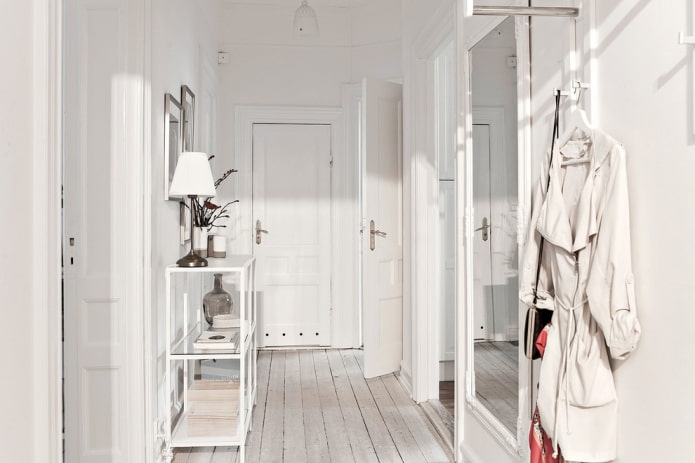 interior of a white hallway in a Scandinavian style
