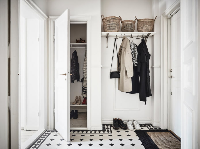 interior of a white corridor in a Scandinavian style