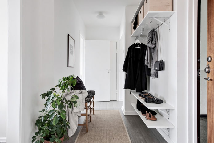 interior of a white corridor in a Scandinavian style