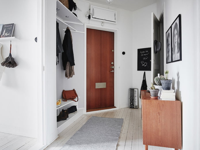 white hallway interior in Scandinavian style