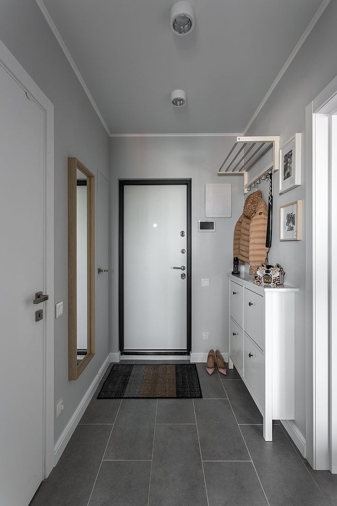 narrow closet in the hallway