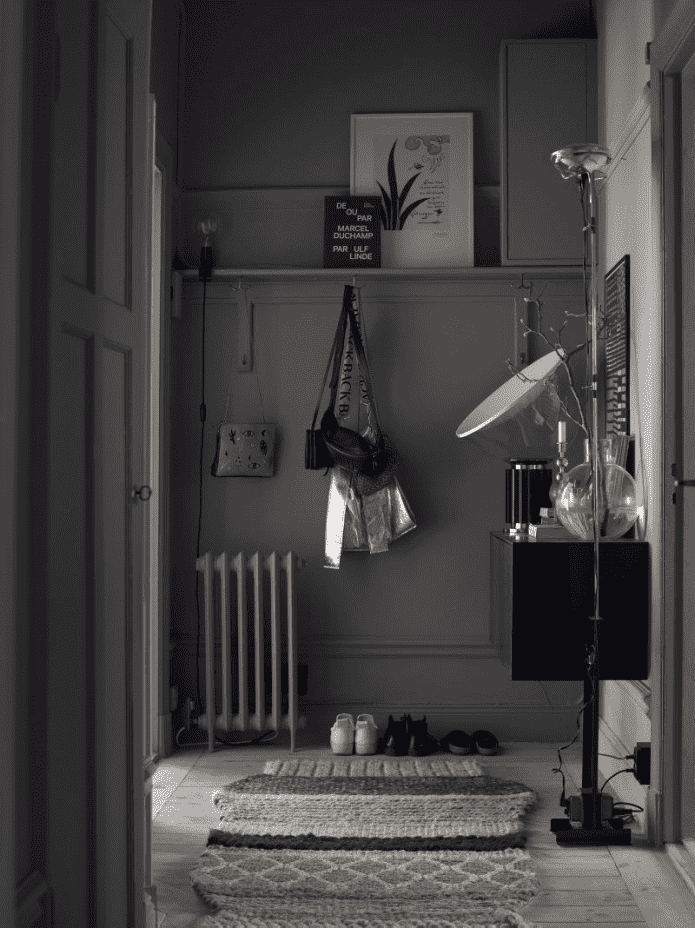 design of a gray hallway in a Scandinavian style