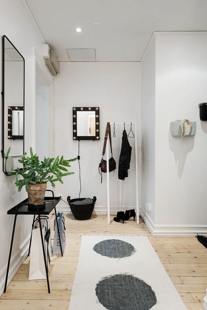 decor and lighting in the hallway in scandinavian style