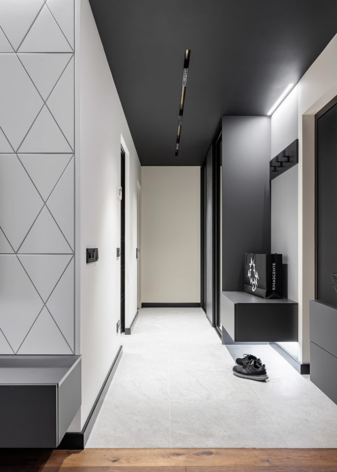 color scheme of the corridor in the high-tech style