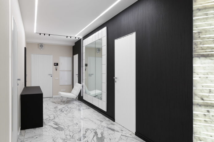 hallway design in hi-tech style