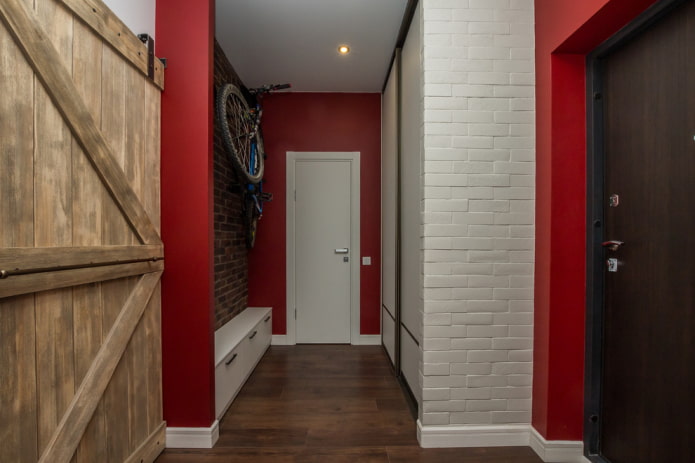 color scheme of the hallway interior in industrial style