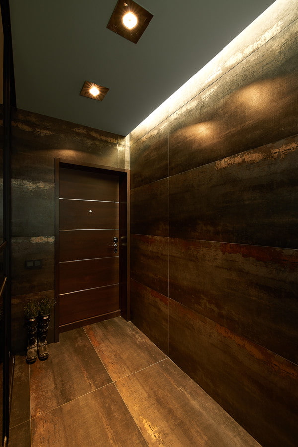 color scheme of the interior of the hallway in the industrial style