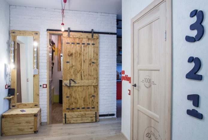 hallway decoration in industrial style