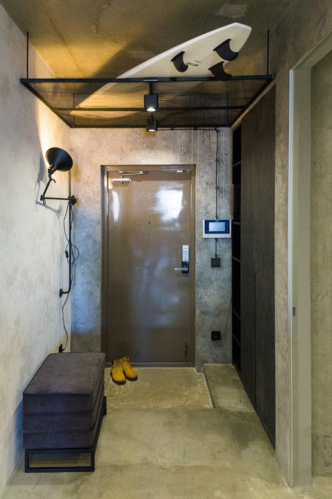 small hallway in loft style