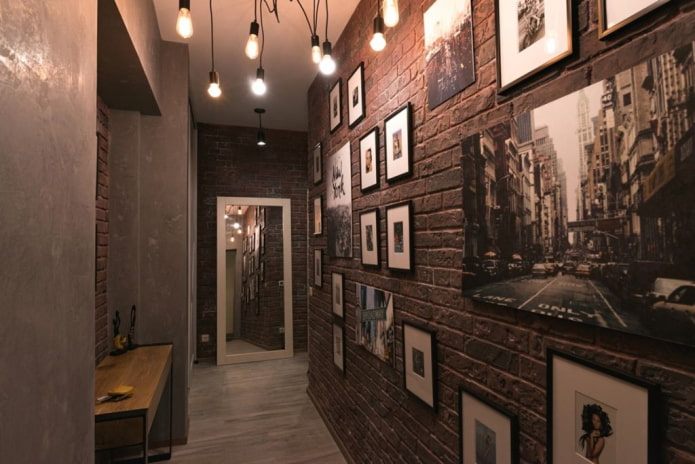 hallway decor with paintings