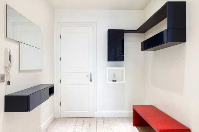 Black Shelves, Red Bench