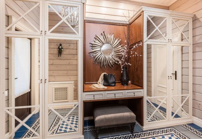 furniture in the interior of the hallway in the Provence style