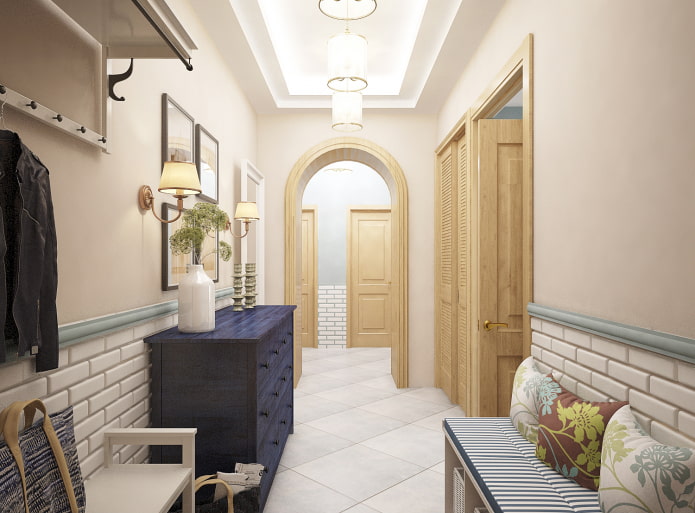 hallway interior design in Provence style