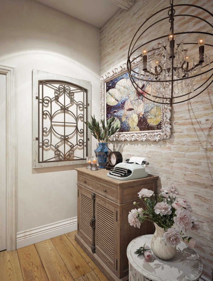hallway interior design in Provence style