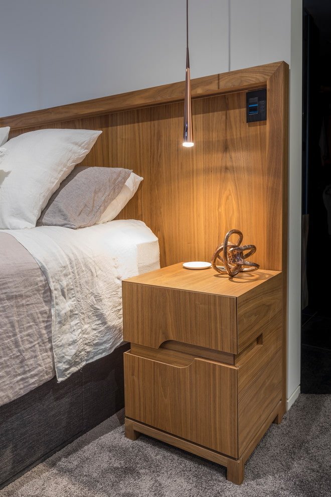 Wooden nightstand with backlight