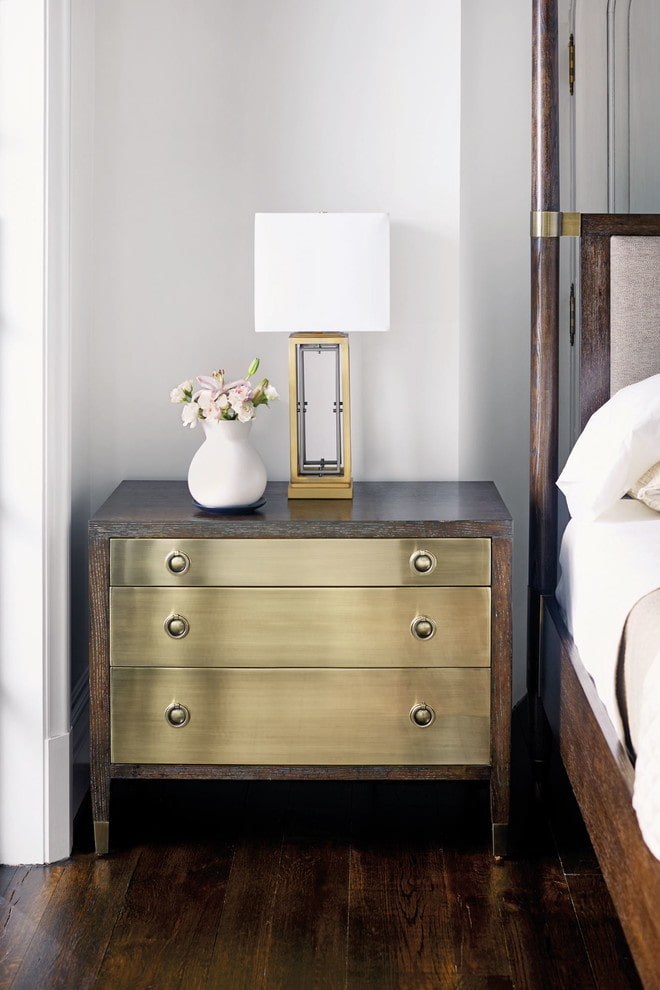 Golden nightstand facades