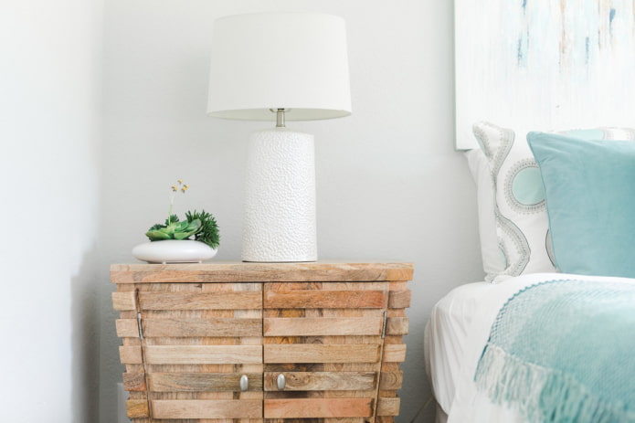 Beige nightstand on a white background