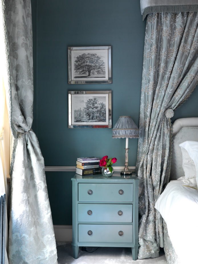 bedside table in the bedroom