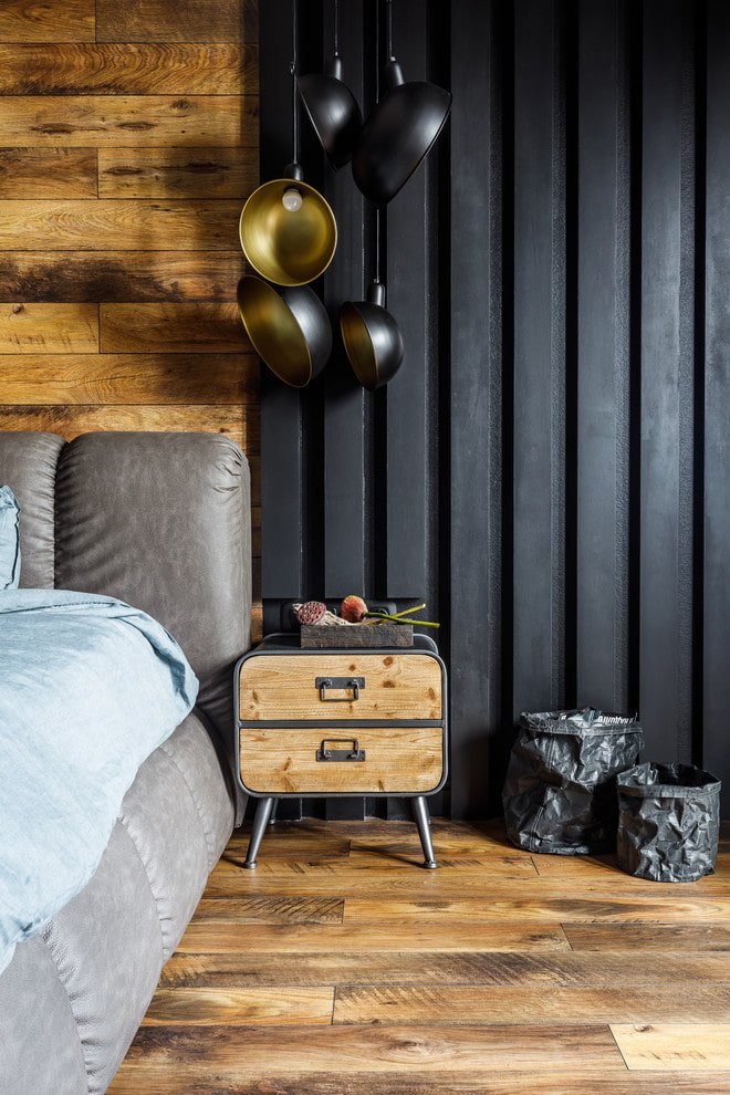 loft style bedside table
