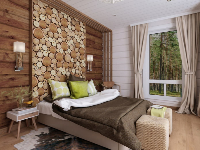 panel of saw cuts above the bed
