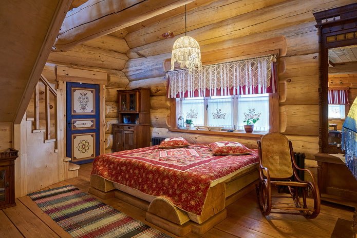 bedroom in a Russian izba