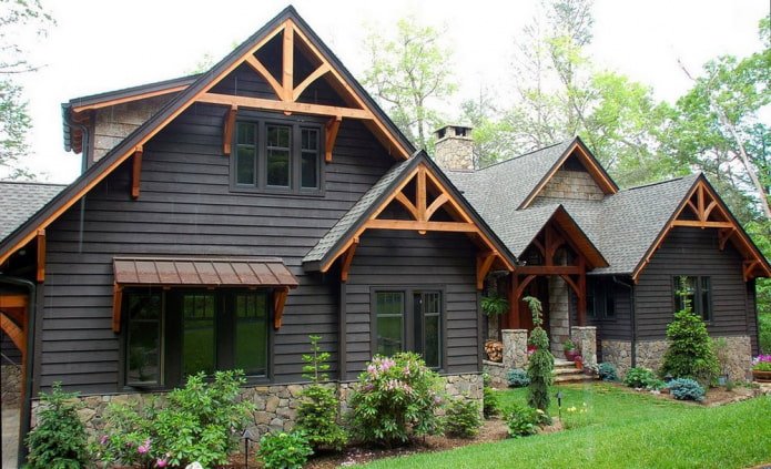 Combination of black and wood