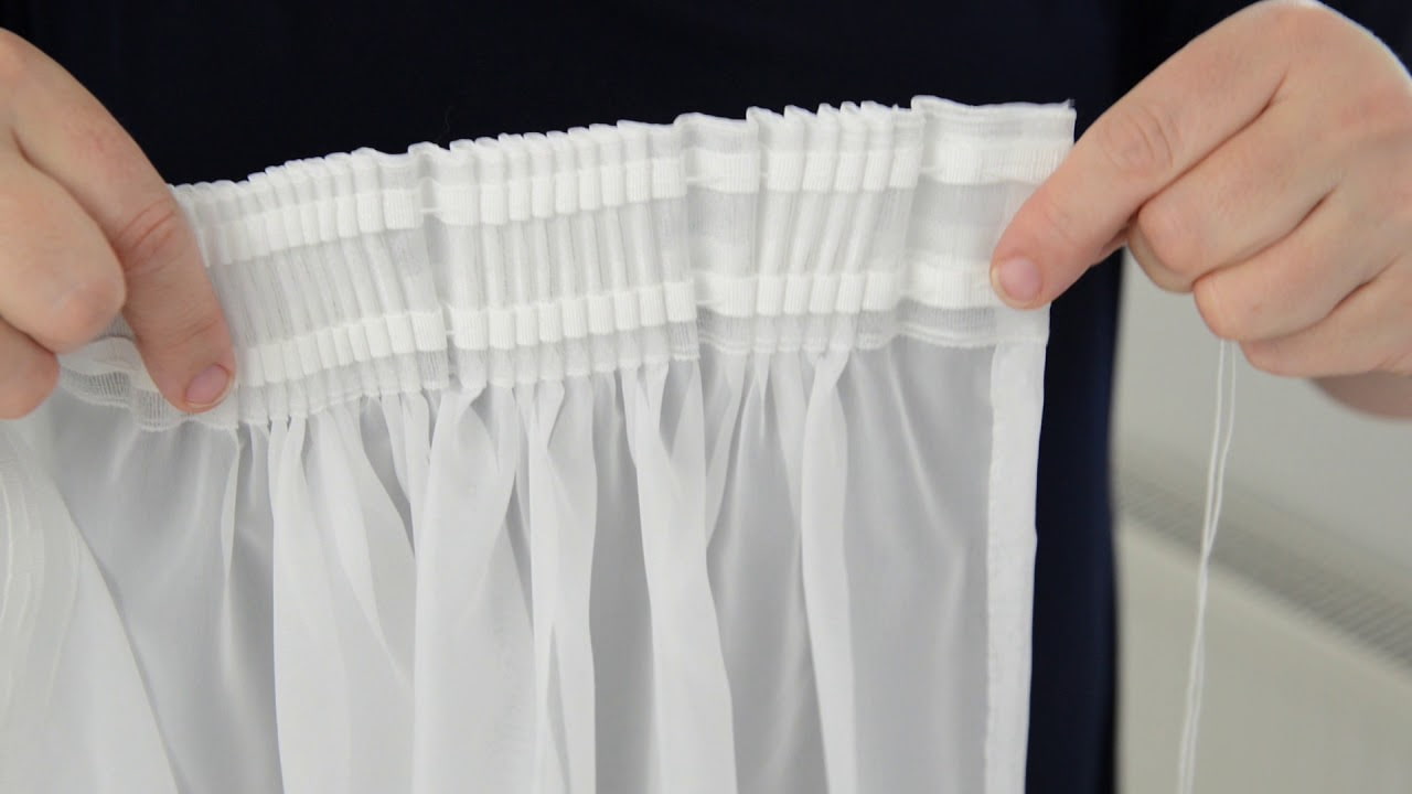 curtain tape on tulle