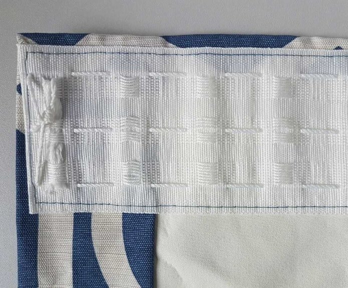 sewing the curtain tape