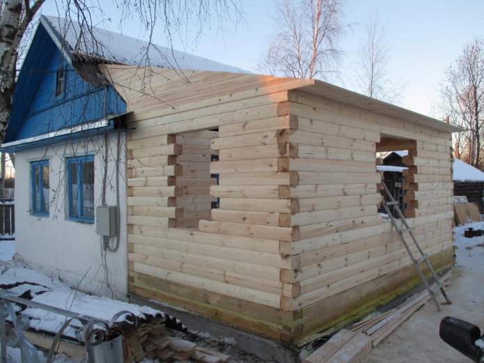 extension to a house made of timber