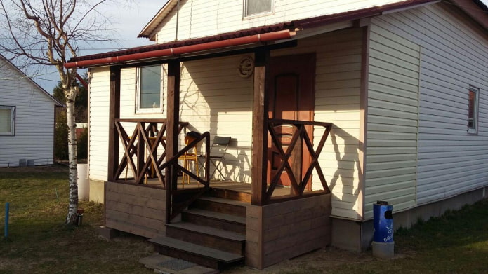 wooden porch near the house