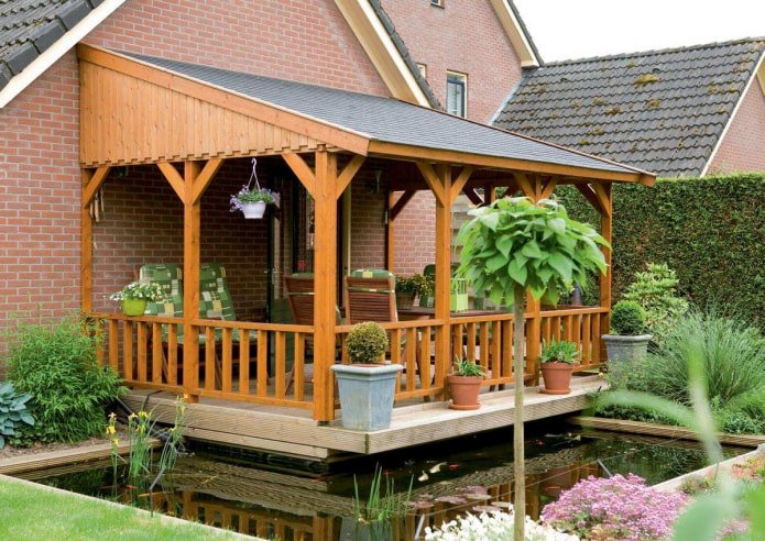small veranda near the house