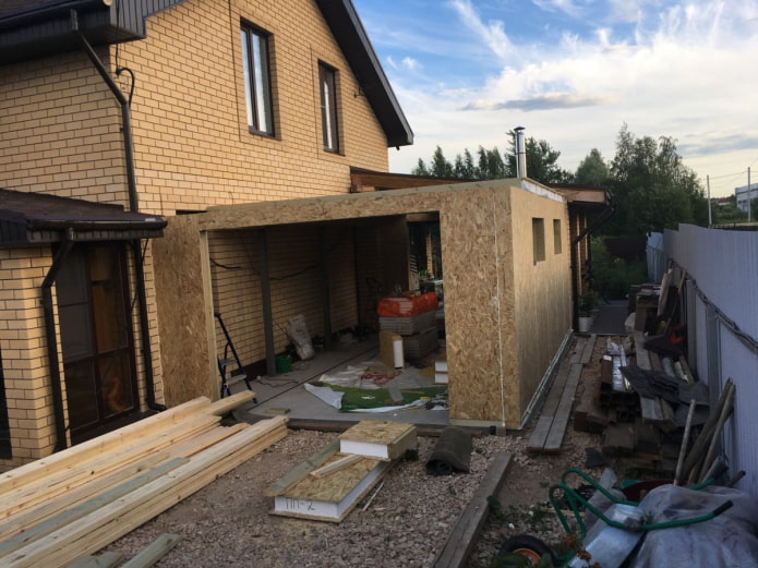 a garage attached to the house