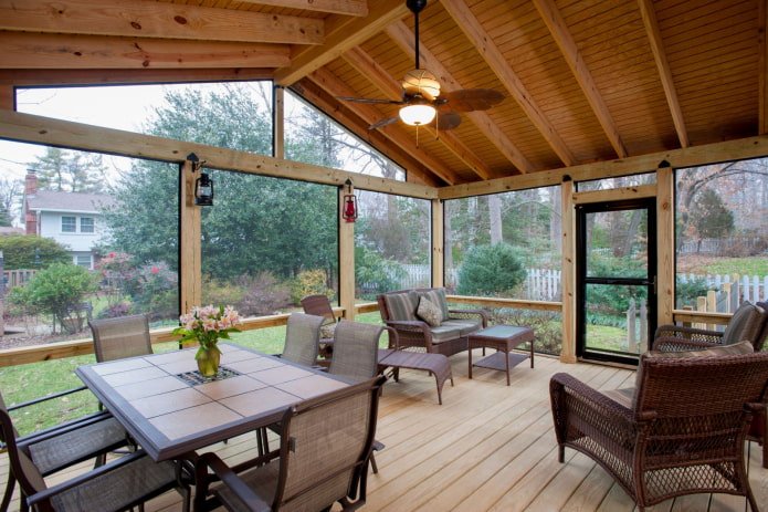 large wooden veranda