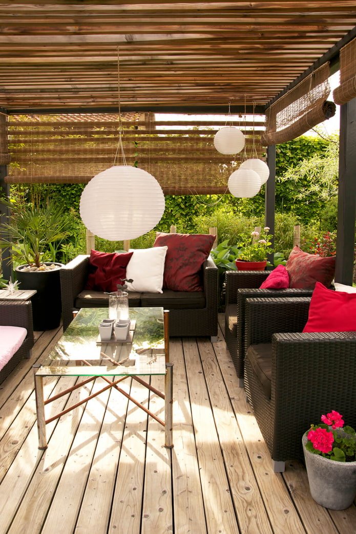 lamps on the veranda