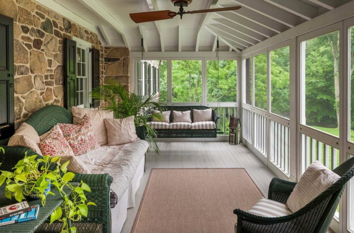veranda finishing with stone