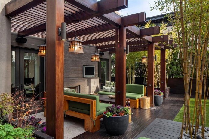 veranda in oriental style