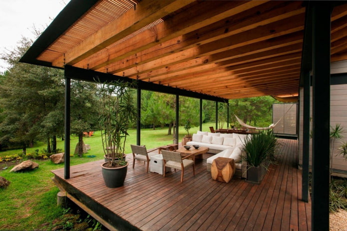 rest area on the veranda