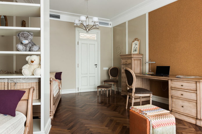 a combination of cork and paint