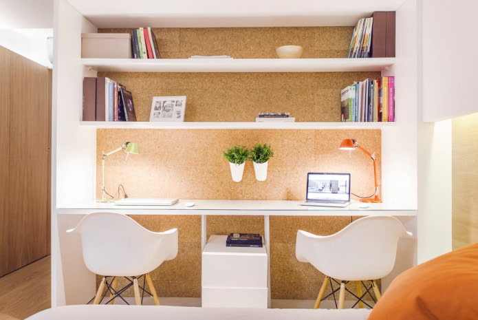 workplace with cork covering