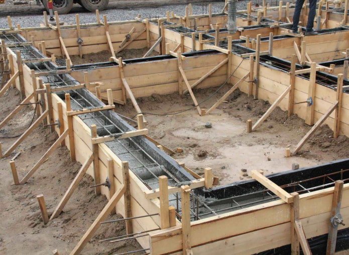 arrangement of round vents in a strip foundation