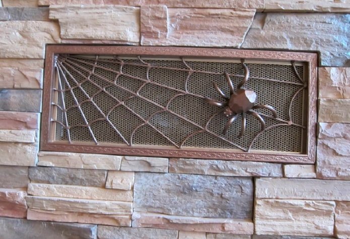 decorative grating for a vent in the basement