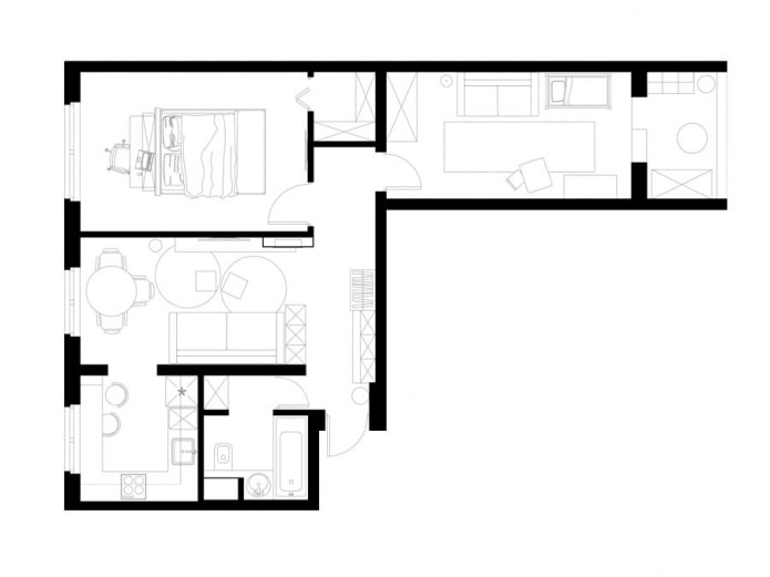 Redevelopment of a three-room apartment of 60 sq. m. in a typical II-49 series building