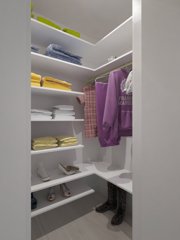 interior of a small dressing room