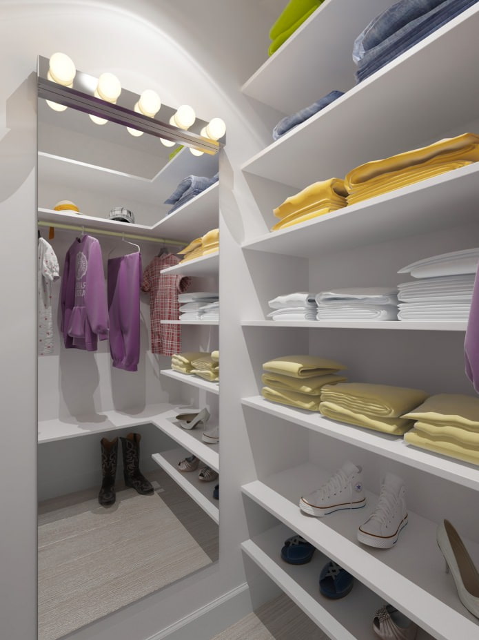 interior of a small dressing room